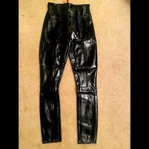 Spanx-Black pleather leggings (size small)